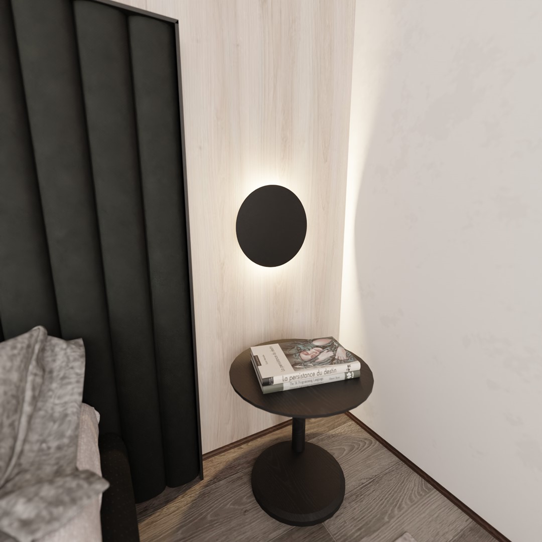 Form Ø30 Negro lámpara de pared De Emibig Lighting - Form es una l&aacute;mpara de pared minimalista que destaca por su dise&ntilde;o &uacute;nico.