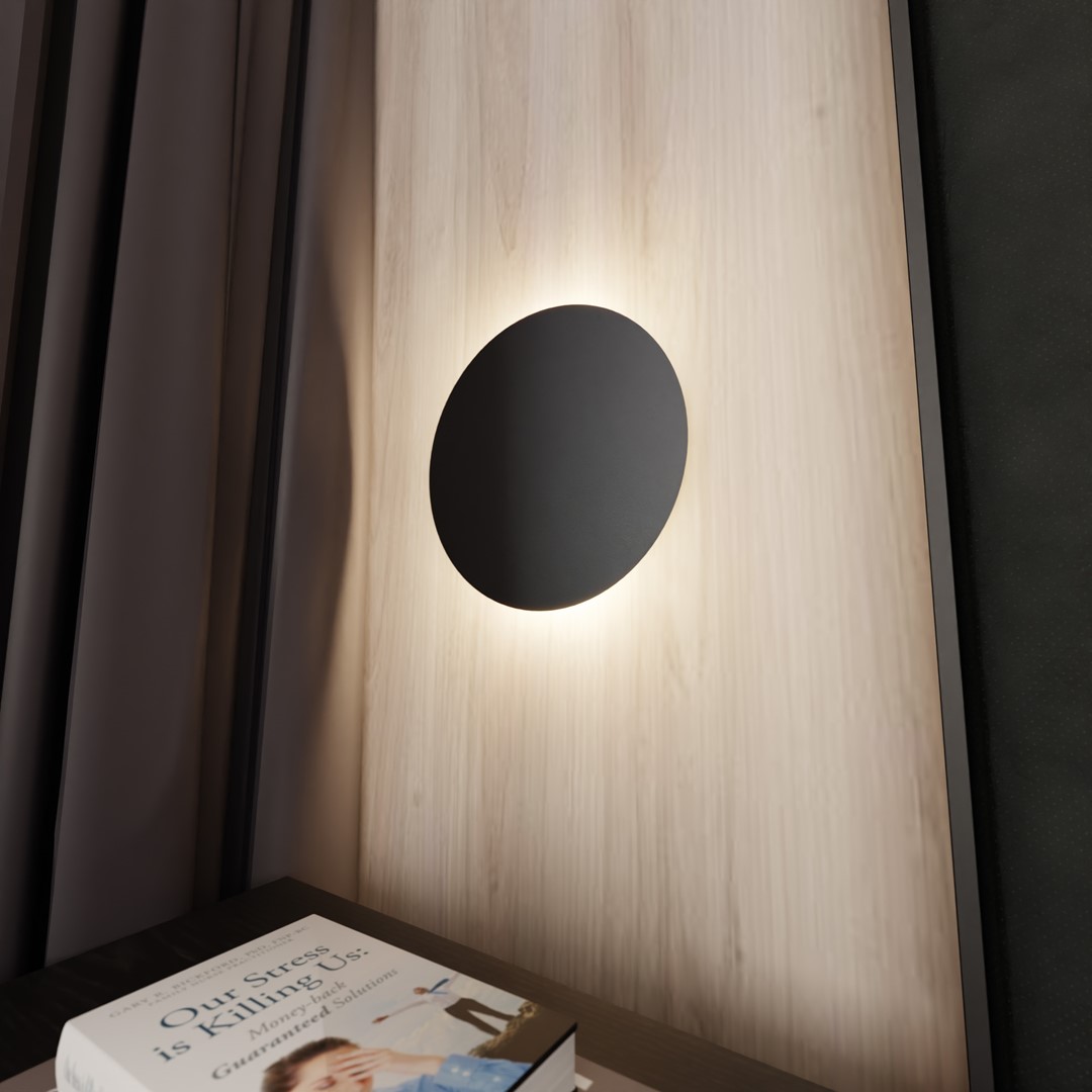 Form Ø30 Negro lámpara de pared De Emibig Lighting - Form es una l&aacute;mpara de pared minimalista que destaca por su dise&ntilde;o &uacute;nico.