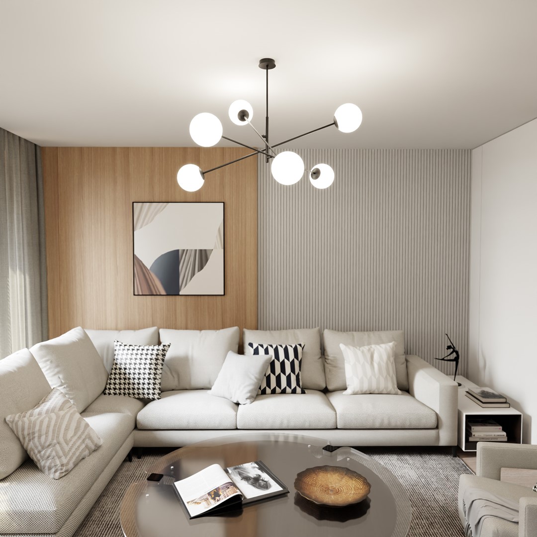 Linear Ø102 Blanco Lámpas de techo De Emibig Lighting - Linear es una serie de l&aacute;mparas de techo modernas muy vendidas que se adaptan perfectamente tanto a interiores modernistas como a los m&aacute;s tradicionales.