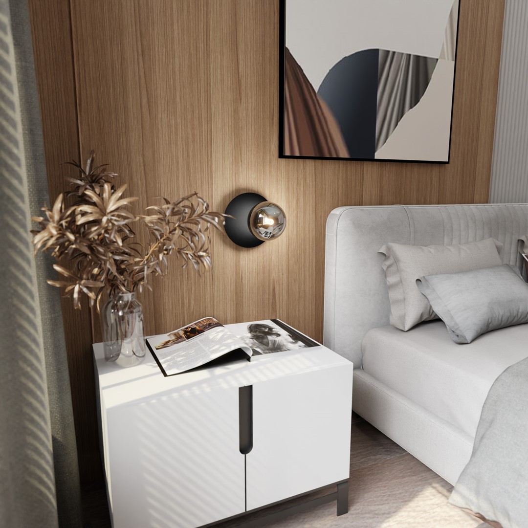 Oslo Ø20 Color humo lámpara de pared De Emibig Lighting - Su fuerza reside en su forma extremadamente duradera, su expresi&oacute;n met&aacute;lica fr&iacute;a, sus superficies lisas y una paleta de colores uniforme: una combinaci&oacute;n que atrae a quienes valoran el orden, la simplicidad y las formas armoniosas.