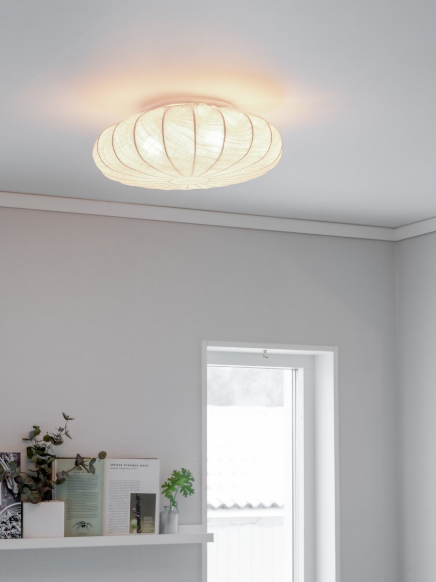Florenzo Ø70 Gris plafón De PR Home - Plafond i linnetyg med vacker struktur.