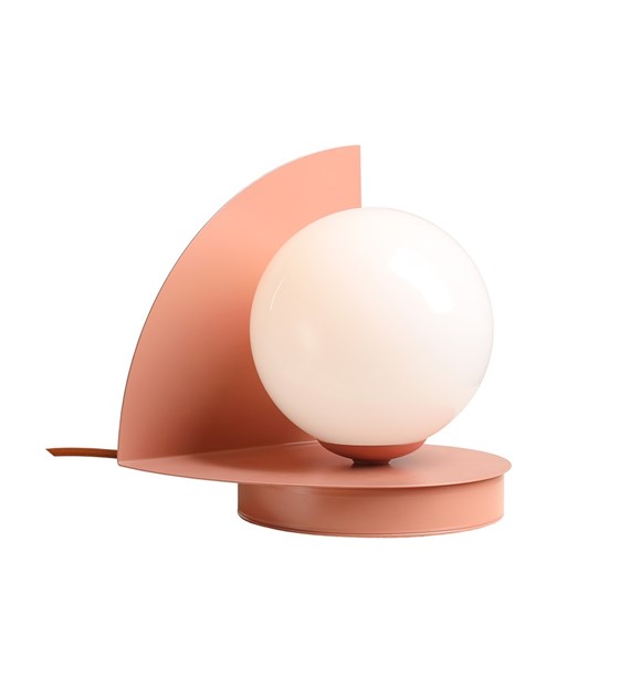 Loop 20cm Coral lámpara de mesa De Artera - La cúpula redonda de cristal opalino tiene un diámetro de 14 cm y proporciona una hermosa difusión de la luz.