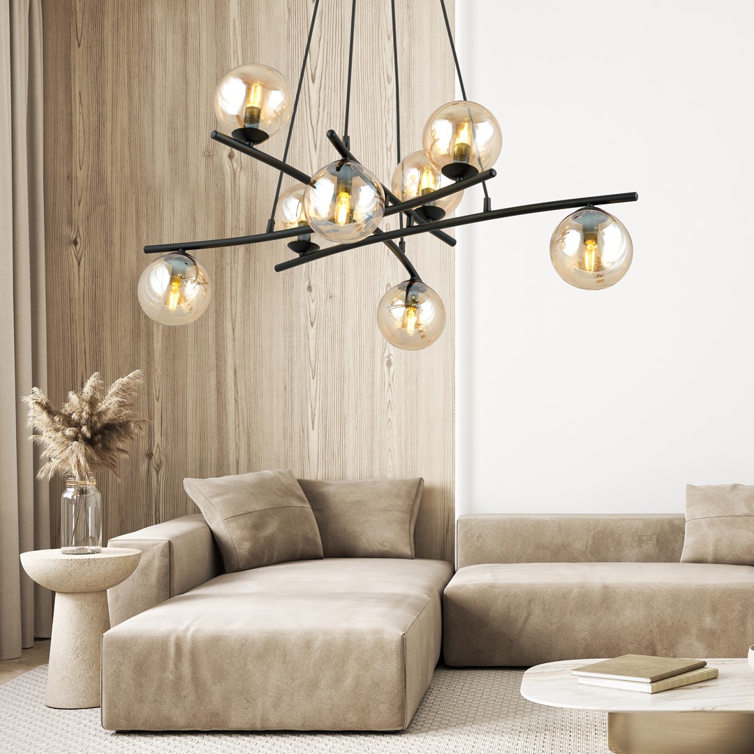 Essa Ø100 Ámbar Lámpas de techo De Emibig Lighting - Essa es una serie de lámparas de techo con una forma original, que garantiza llamar la atención por su construcción.