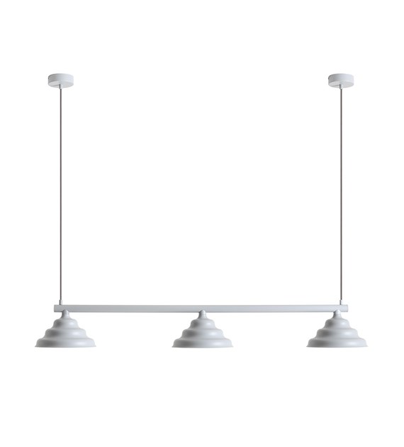 Wave 106cm Azul Lámpas de techo De Artera - Las pantallas metálicas onduladas en gris azulado mate proporcionan una agradable difusión de la luz hacia abajo y, por lo tanto, son perfectas para colgar sobre la mesa del comedor o la encimera de la cocina.