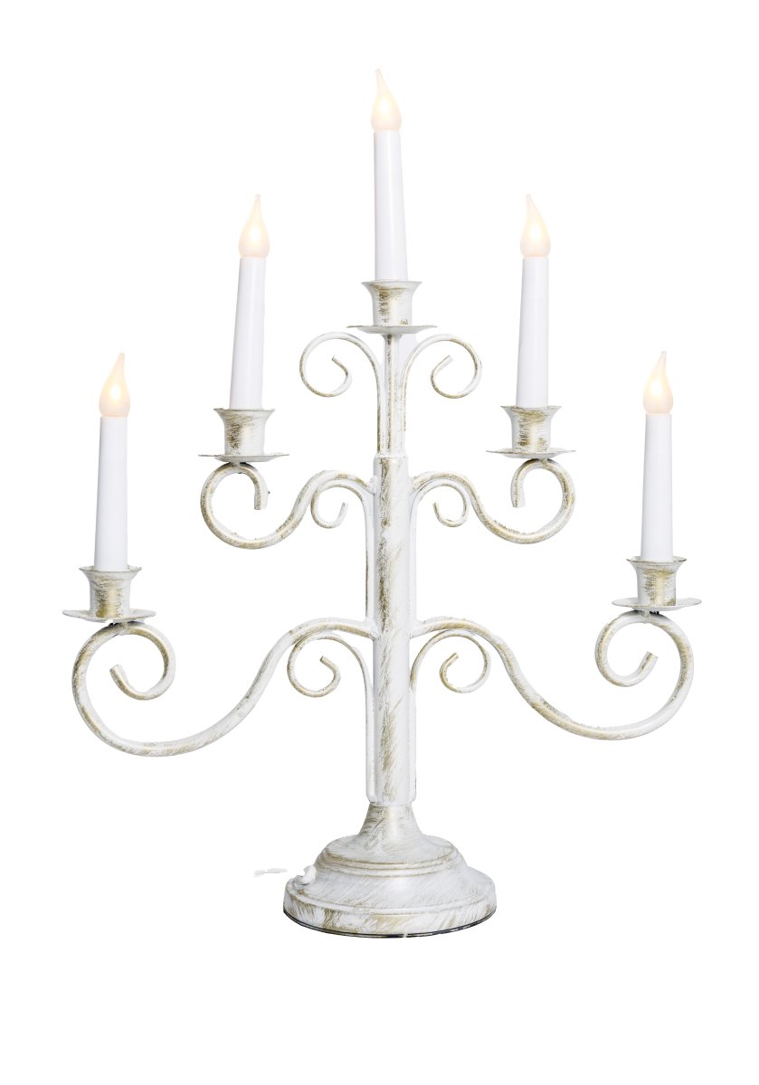 Hantverk 5 Blanco De Pixie Design - Adem&aacute;s, el candelabro est&aacute; equipado con un temporizador y se enciende durante 8 horas y se apaga durante 16 horas.
