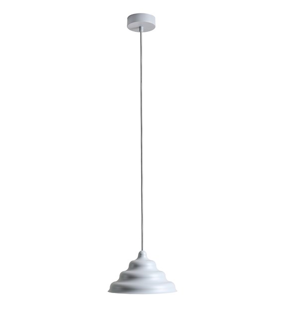 Wave Ø23 Azul Lámpas de techo De Artera - La pantalla de metal desgastado en gris mate resalta; El color crea una hermosa dispersión de luz hacia abajo, lo que lo hace perfecto para colgarlo sobre la mesa del comedor o la encimera de la cocina.