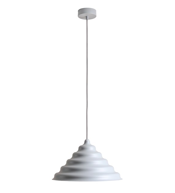 Wave Ø36 Azul Lámpas de techo De Artera - La pantalla de metal desgastado en gris mate resalta; El color crea una hermosa dispersión de luz hacia abajo, lo que lo hace perfecto para colgarlo sobre la mesa del comedor o la encimera de la cocina.