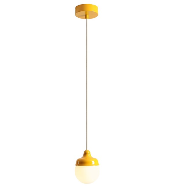 Wave Ø17 Amarillo Lámpas de techo De Artera - El color blanco en combinación con los detalles amarillos crea armonía y, además de una buena iluminación, es un elegante detalle de decoración en el hogar.