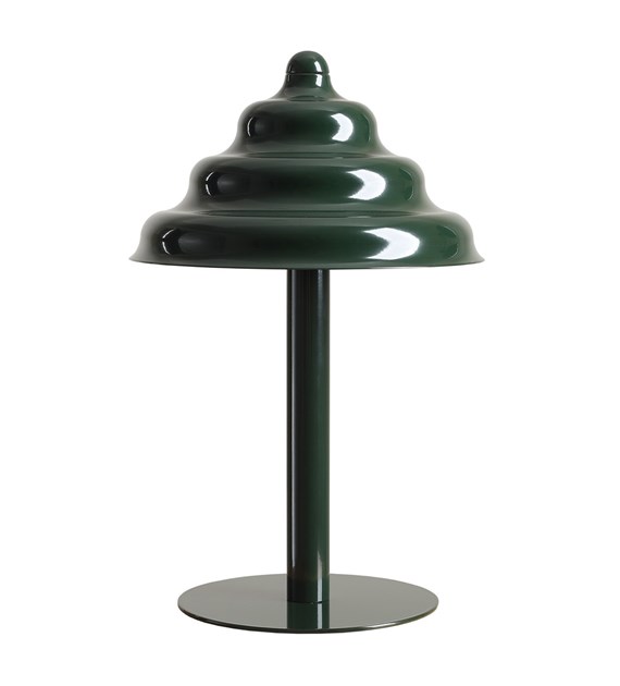 Wave 36cm Verde oscuro lámpara de mesa De Artera - Wave es una lámpara de mesa moderna con un diseño retro, lo que la convierte en una luminaria versátil que se adapta a cualquier hogar.