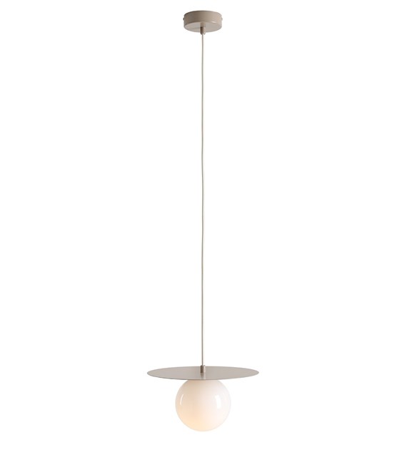 Loop Ø28 Beige Lámpas de techo De Artera - La cúpula redonda de cristal opalino tiene un diámetro de 14 cm y garantiza una hermosa distribución de la luz en la habitación.