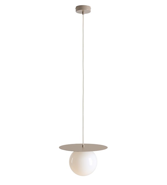 Loop Ø34 Beige Lámpas de techo De Artera - La cúpula redonda de cristal opalino tiene un diámetro de 20 cm y garantiza una hermosa distribución de la luz en la habitación.