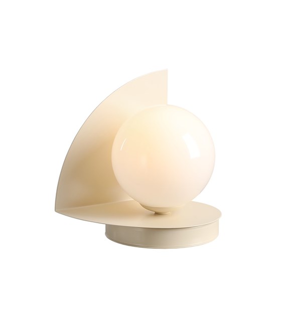 Loop 20cm Blanco cremoso lámpara de mesa De Artera - La cúpula redonda de cristal opalino tiene un diámetro de 14 cm y proporciona una hermosa difusión de la luz.