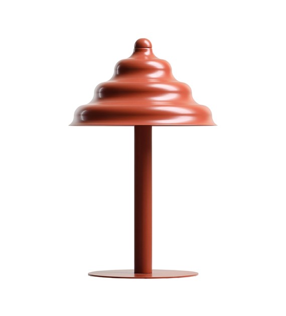 Wave 36cm Naranja lámpara de mesa De Artera - La lámpara está hecha de metal de color marrón rojizo.