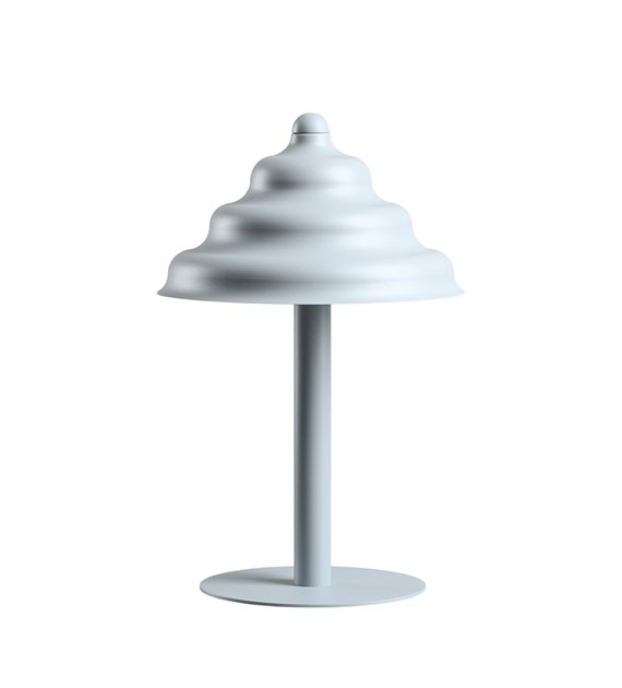 Wave 36cm Azul lámpara de mesa De Artera - La lámpara está hecha de metal de color gris azulado mate.