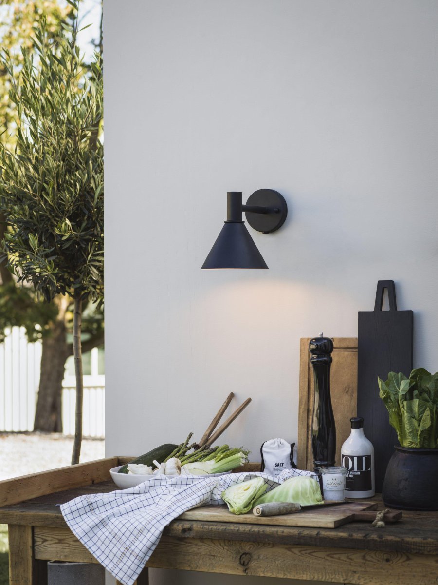 MiniTripp Negro lámpara de exterior De PR Home - Con portalámparas E27, adecuado para su uso tanto con bombillas incandescentes convencionales como con fuentes de luz LED más nuevas, máx.