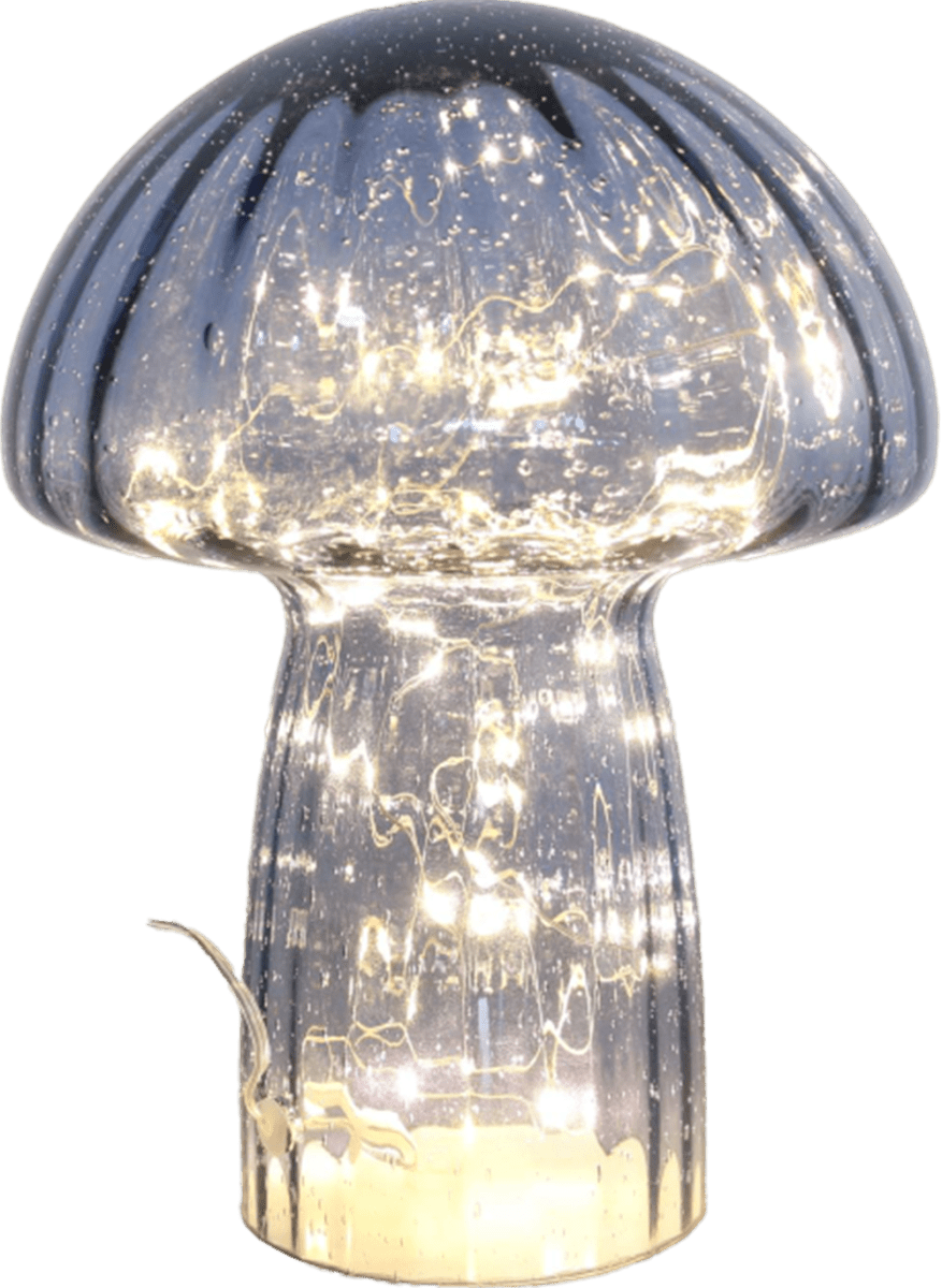 Svamp 23cm Azul lámpara de mesa De Pixie Design - Descubre la elegancia de la l&aacute;mpara de mesa Mushroom de cristal: una l&aacute;mpara &uacute;nica que combina estilo y funcionalidad.