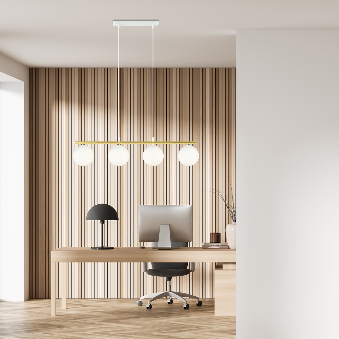 Allora 85cm Blanco Lámpas de techo De Emibig Lighting - La forma sutil y suave junto con los elegantes detalles dorados le dan a la l&aacute;mpara un aspecto &uacute;nico y caracter&iacute;stico.