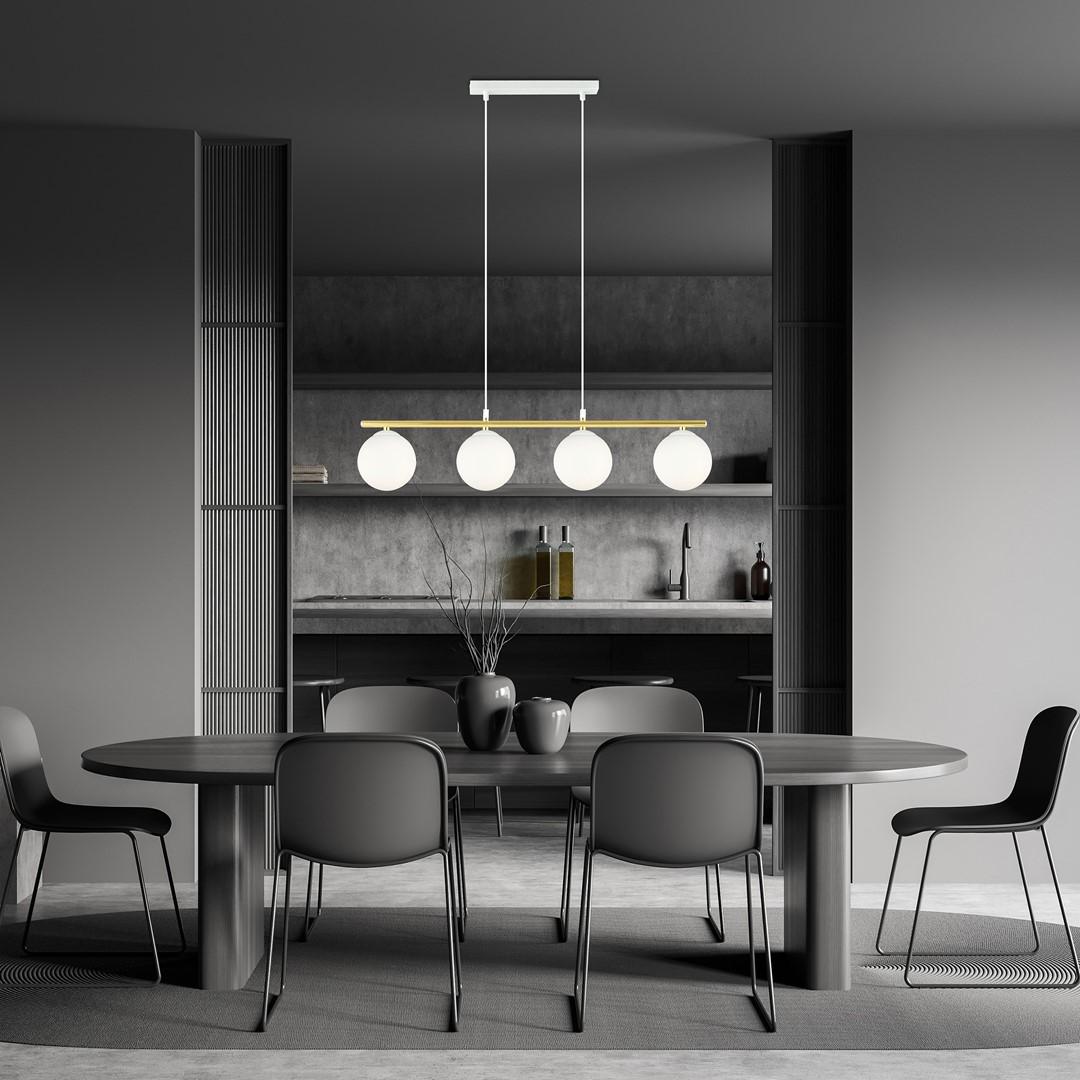 Allora 85cm Blanco Lámpas de techo De Emibig Lighting - La forma sutil y suave junto con los elegantes detalles dorados le dan a la l&aacute;mpara un aspecto &uacute;nico y caracter&iacute;stico.