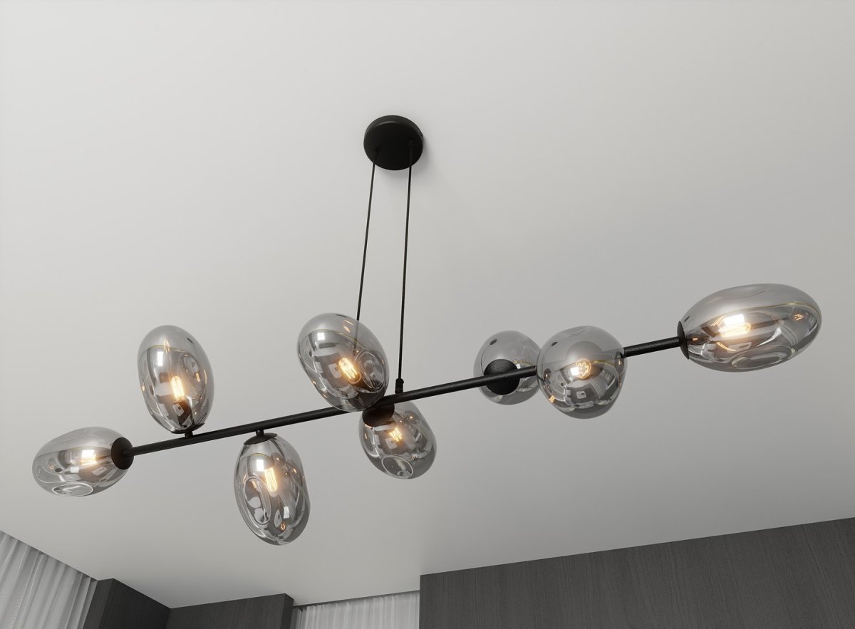 Pandora 140cm Color humo Lámpas de techo De Emibig Lighting - Pandora es una serie de l&aacute;mparas de techo que impresiona tanto por su apariencia como por su fabricaci&oacute;n de alta calidad.
