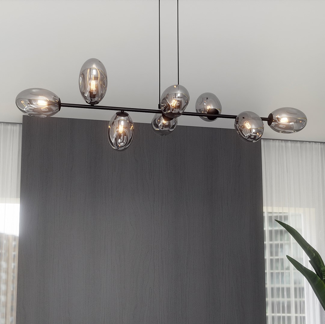 Pandora 140cm Color humo Lámpas de techo De Emibig Lighting - Pandora es una serie de l&aacute;mparas de techo que impresiona tanto por su apariencia como por su fabricaci&oacute;n de alta calidad.