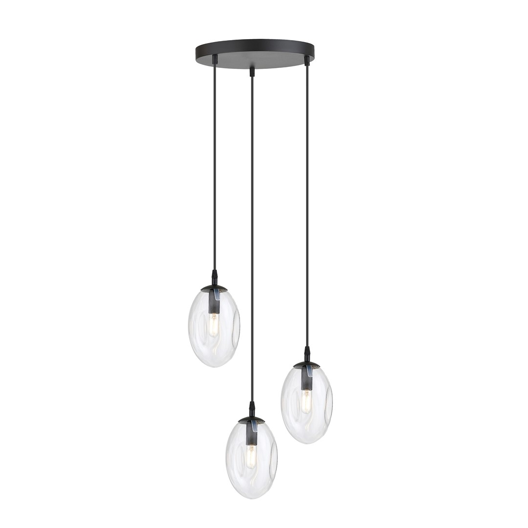 Astral Ø40 Transparente Lámpas de techo De Emibig Lighting - La suspensión negra aporta un bonito contraste y realza su diseño moderno.