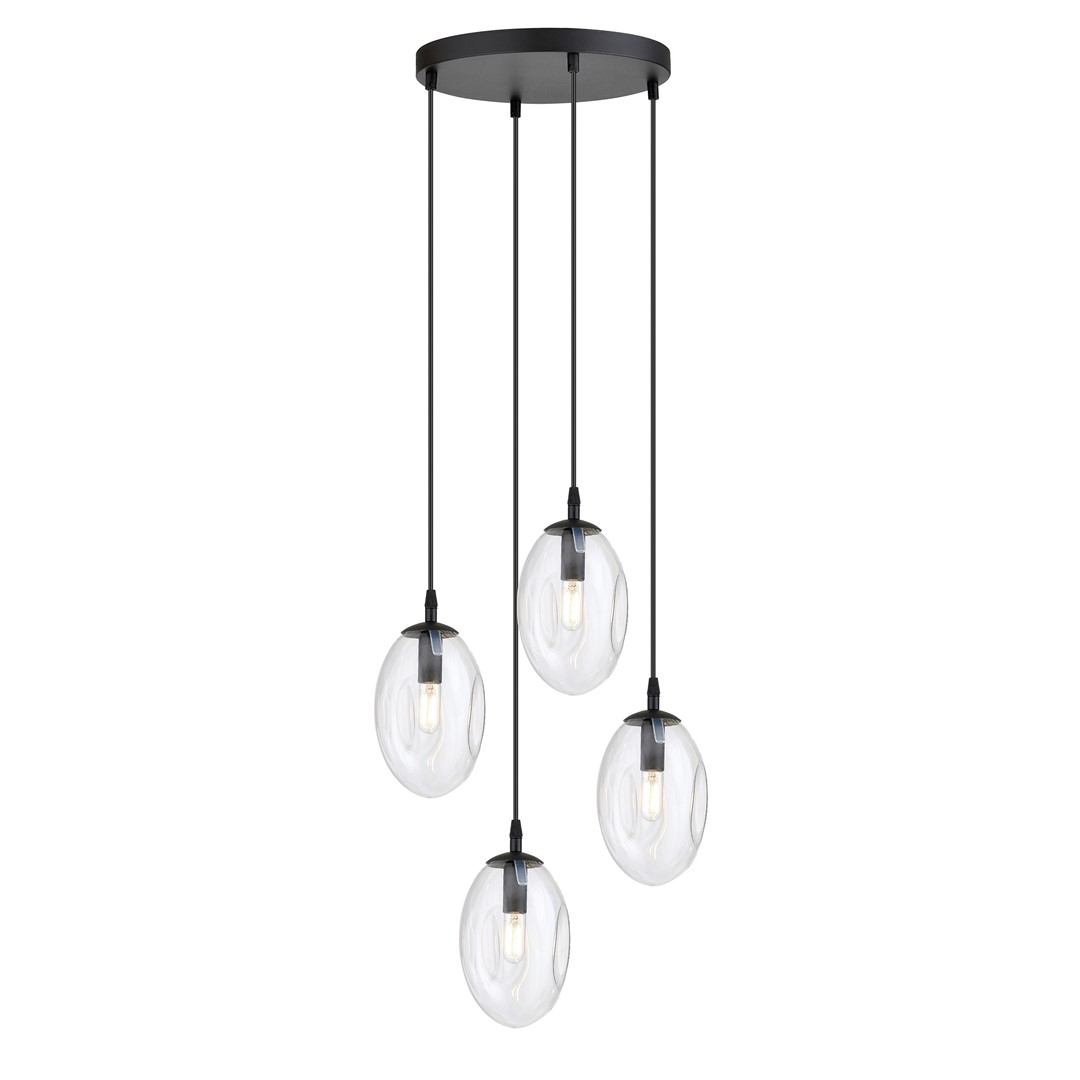 Astral Ø40 Transparente Lámpas de techo De Emibig Lighting - La suspensión negra aporta un bonito contraste y realza su diseño moderno.