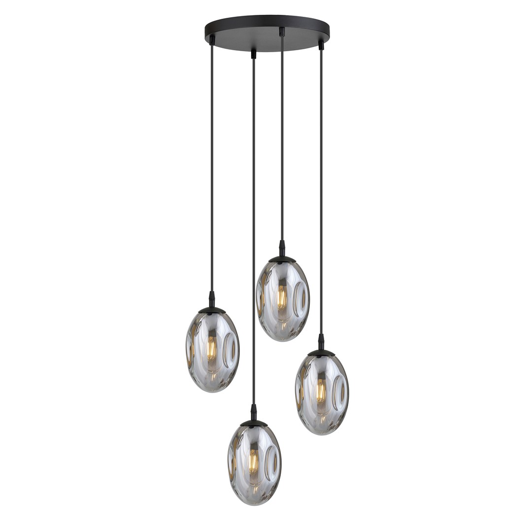 Astral Ø40 Color humo Lámpas de techo De Emibig Lighting - La suspensión negra aporta un contraste elegante y realza el diseño moderno de la lámpara.