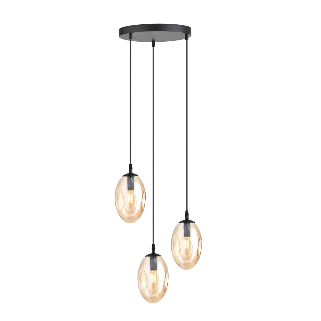 Astral Ø40 Ámbar Lámpas de techo De Emibig Lighting - La suspensión negra crea un elegante contraste y realza el diseño moderno de la lámpara.