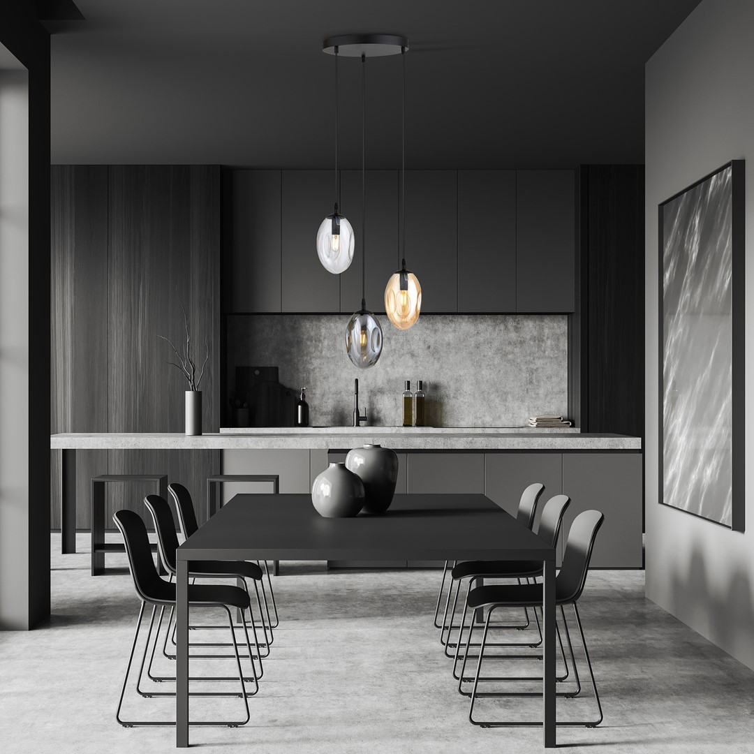 Astral Ø40 Multicolor Lámpas de techo De Emibig Lighting - La suspensión negra aporta un contraste elegante y realza el diseño moderno de la lámpara.