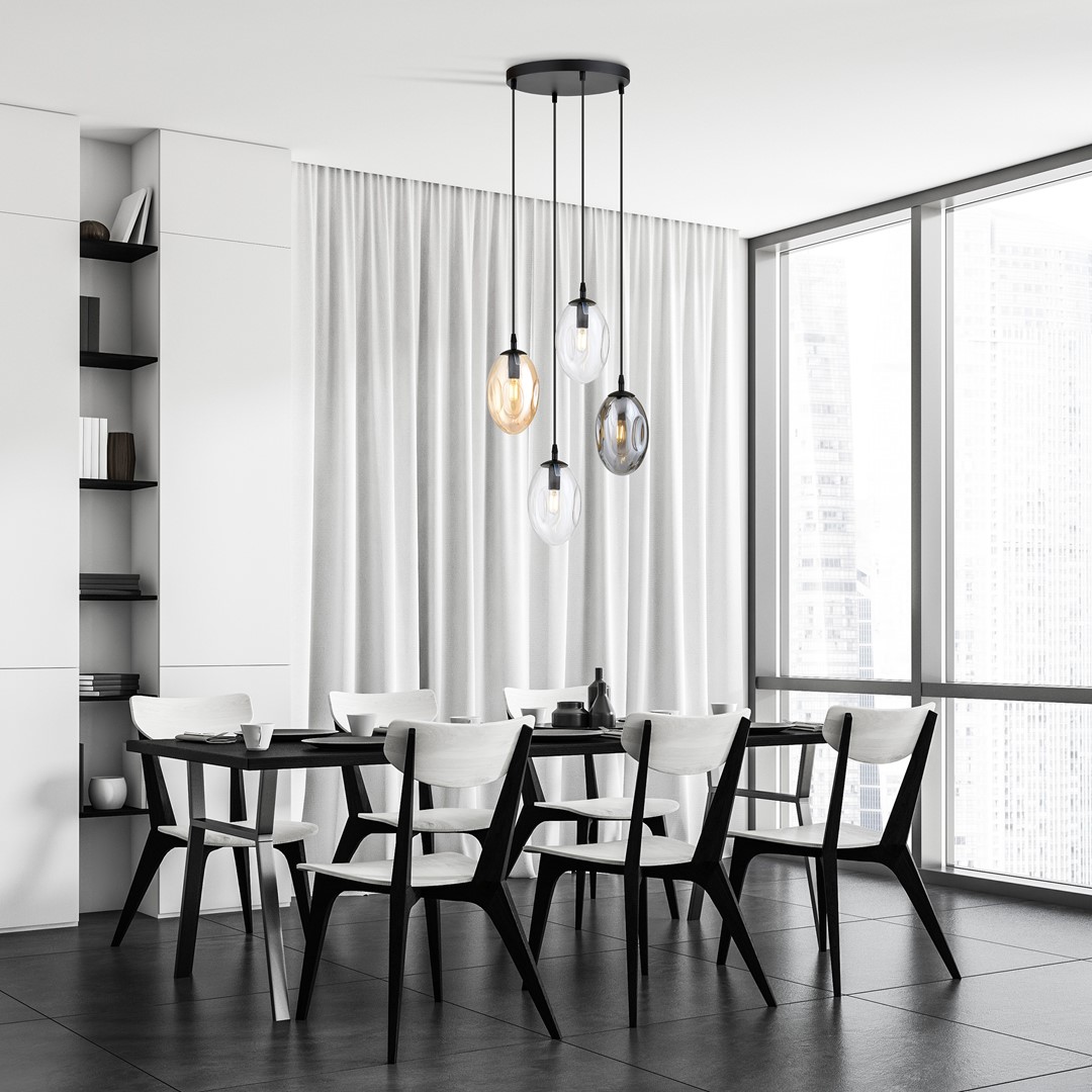 Astral Ø40 Multicolor Lámpas de techo De Emibig Lighting - La suspensión negra aporta un contraste elegante y realza el diseño moderno de la lámpara.