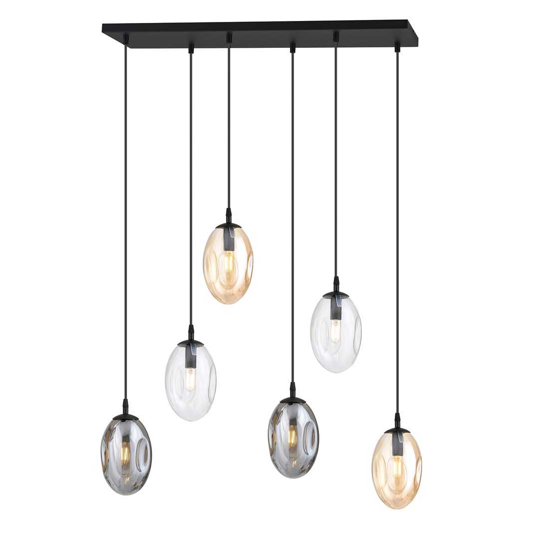 Astral 70cm Multicolor Lámpas de techo De Emibig Lighting - Su generoso diseño con múltiples elementos colgantes crea un llamativo juego de luces, mientras que las cúpulas de cristal multicolor difunden un brillo suave y acogedor.