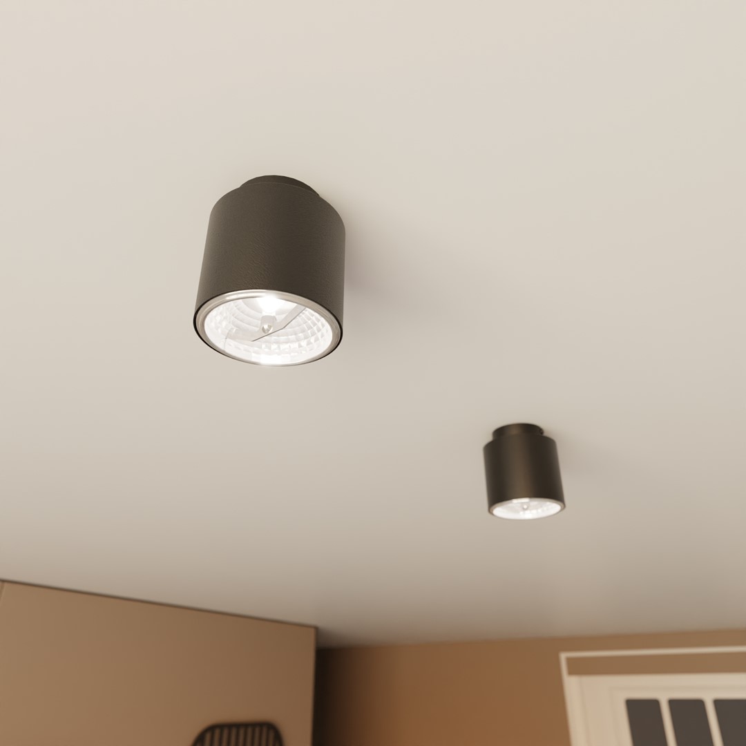 Nano Negro foco de techo De Emibig Lighting - Con fuentes de luz enfocadas, esta lámpara de techo ofrece funcionalidad en una presentación elegante.