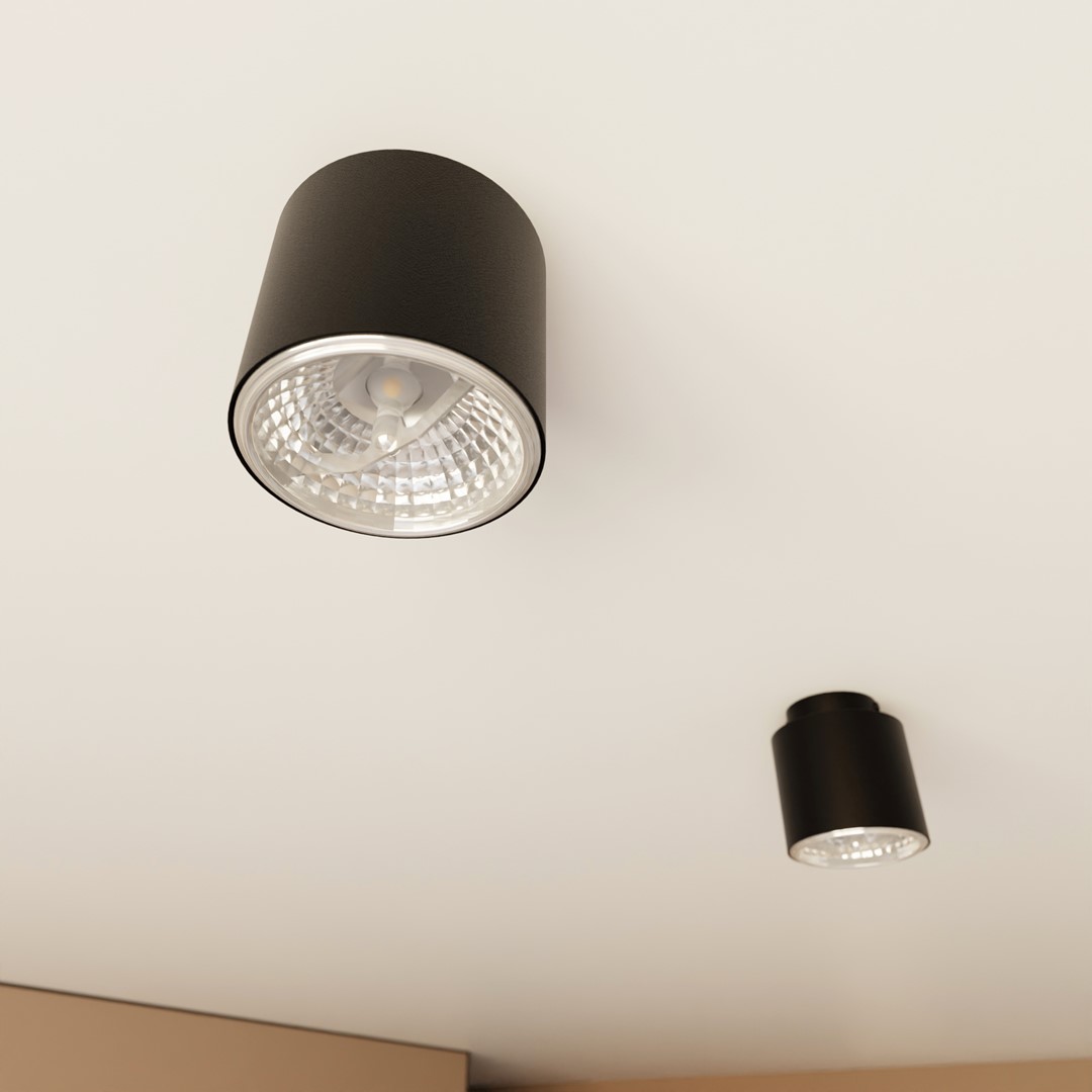 Nano Negro foco de techo De Emibig Lighting - Con fuentes de luz enfocadas, esta lámpara de techo ofrece funcionalidad en una presentación elegante.