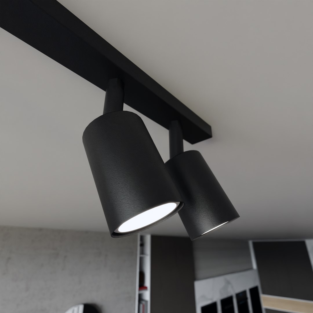 Flash 4 Negro foco de techo De Emibig Lighting - La lámpara de techo Flash es un excelente ejemplo de diseño minimalista.