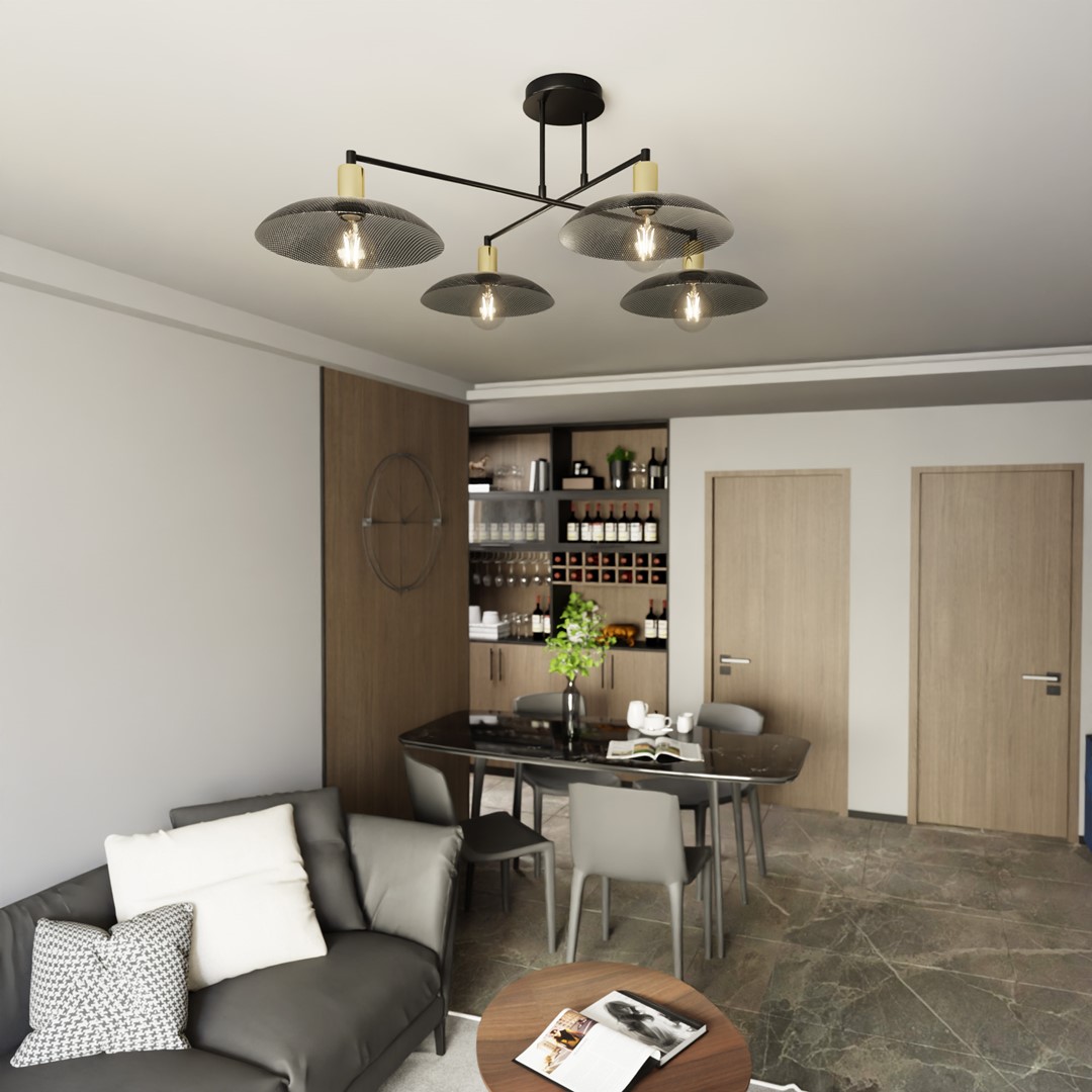 Spirit 100cm Negro plafón De Emibig Lighting - Spirit no s&oacute;lo ilumina la habitaci&oacute;n: tambi&eacute;n combina con el estilo.