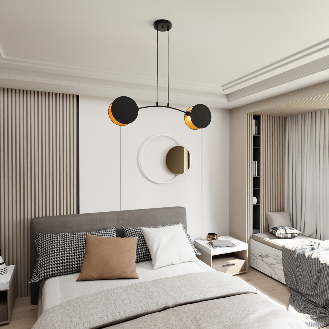 Motif 82cm Negro Lámpas de techo De Emibig Lighting - Motif es una moderna serie de l&aacute;mparas de techo que impresiona por su elegancia y dise&ntilde;o innovador.