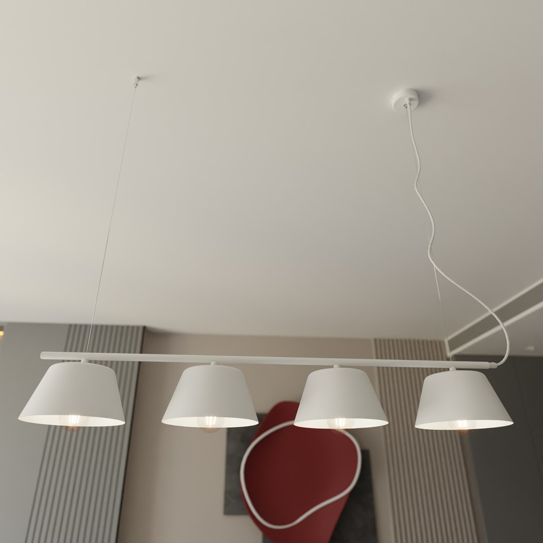 Gelato 100cm Blanco Lámpas de techo De Emibig Lighting - La serie de l&aacute;mparas Gelato es una belleza minimalista.
