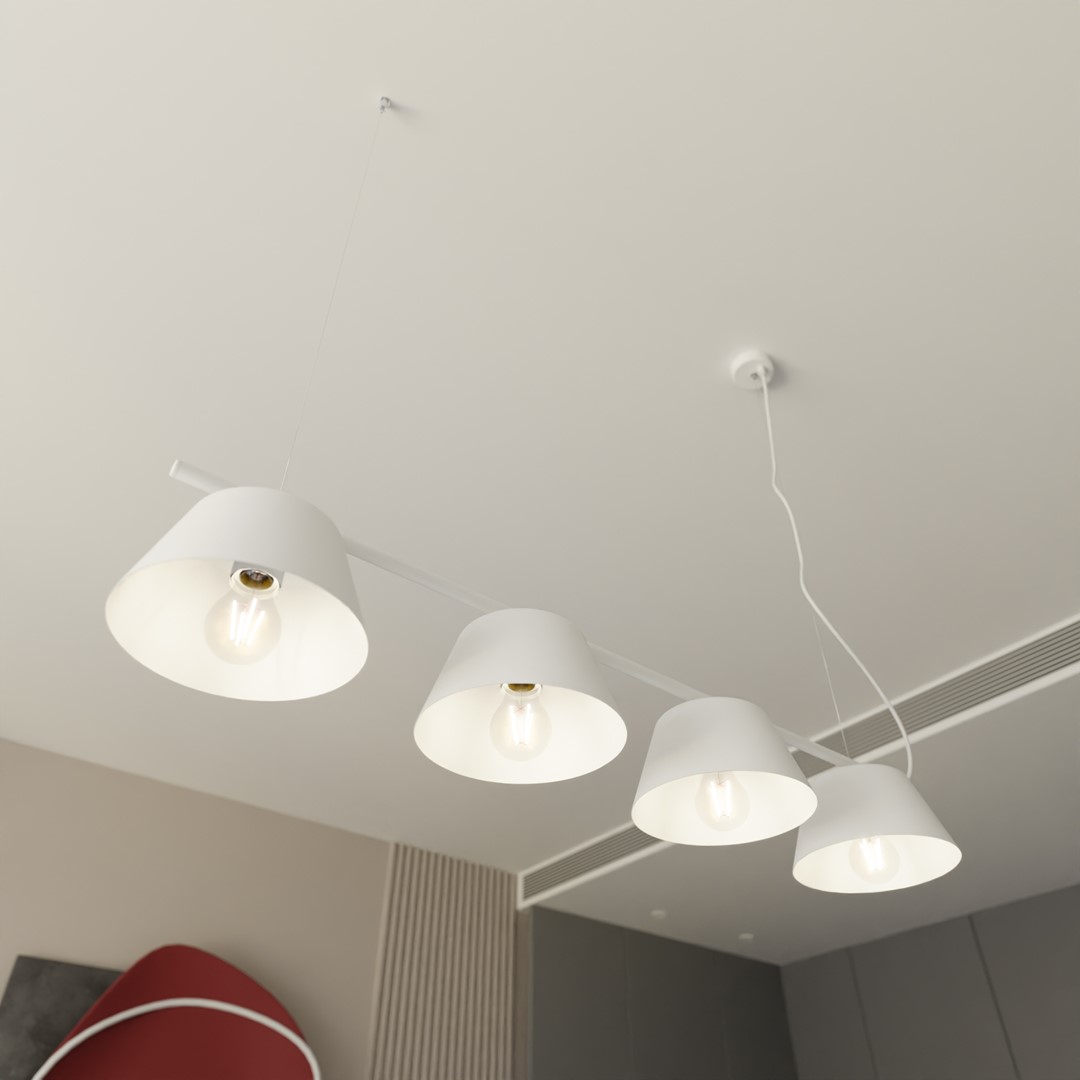 Gelato 100cm Blanco Lámpas de techo De Emibig Lighting - La serie de l&aacute;mparas Gelato es una belleza minimalista.