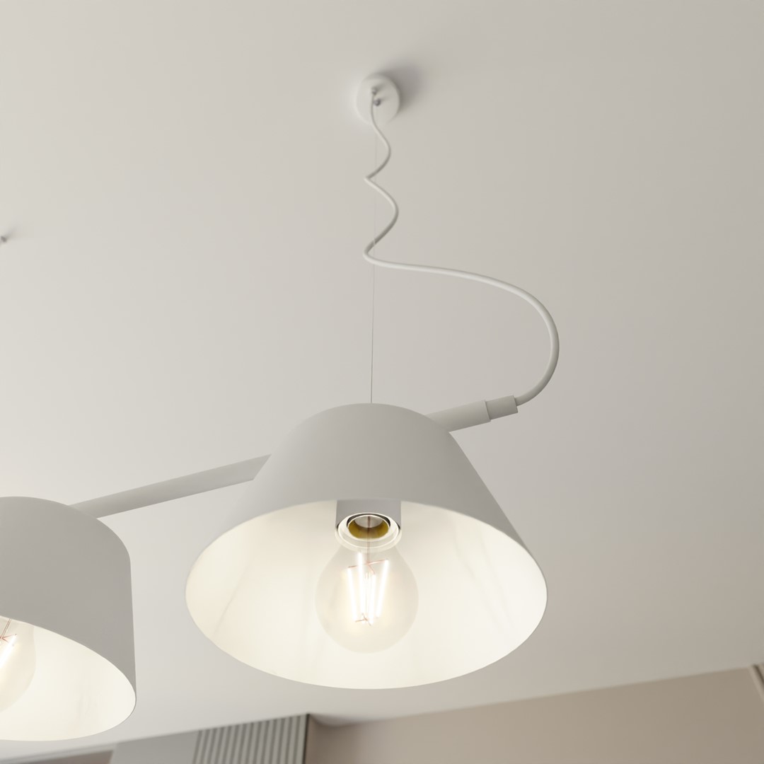 Gelato 100cm Blanco Lámpas de techo De Emibig Lighting - La serie de l&aacute;mparas Gelato es una belleza minimalista.