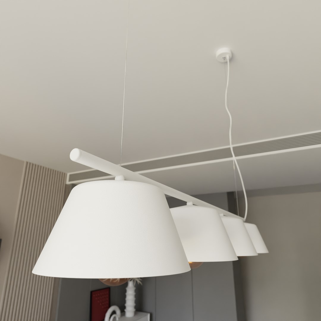 Gelato 100cm Blanco Lámpas de techo De Emibig Lighting - La serie de l&aacute;mparas Gelato es una belleza minimalista.