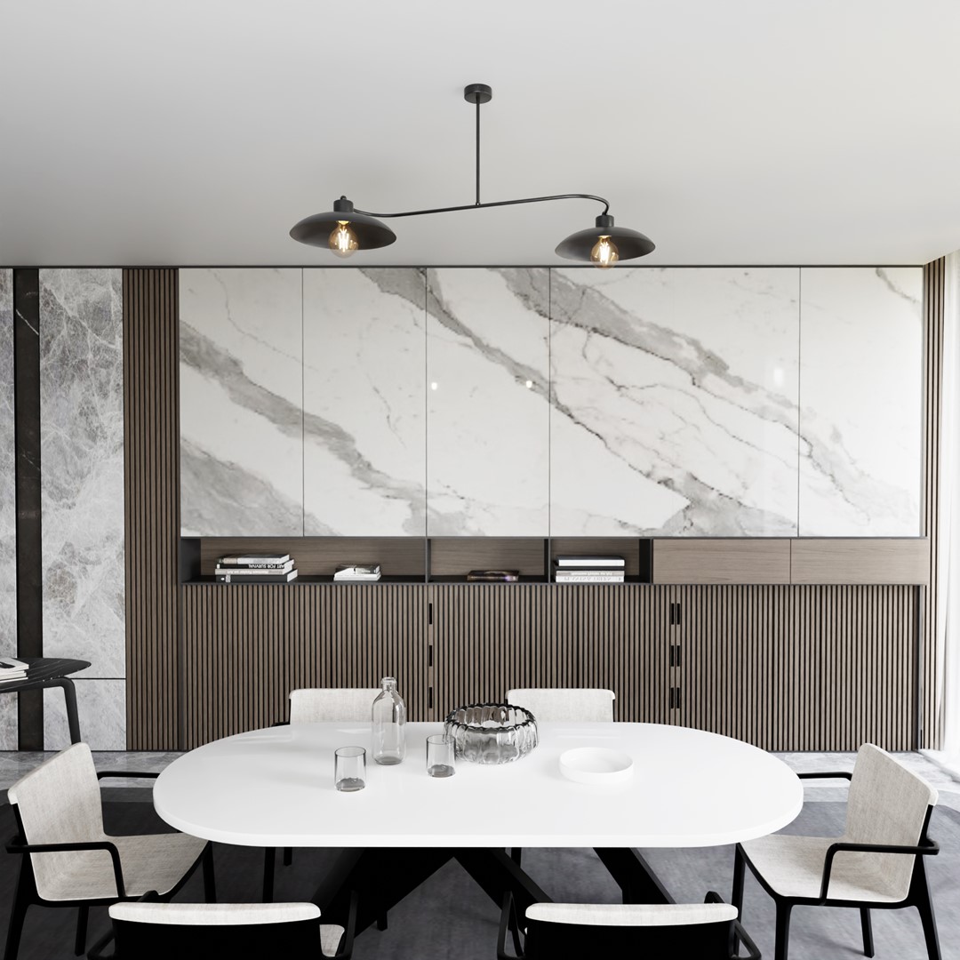 Foster 100cm Negro plafón De Emibig Lighting - La serie complementa los interiores de estilo industrial de una manera elegante y de buen gusto.