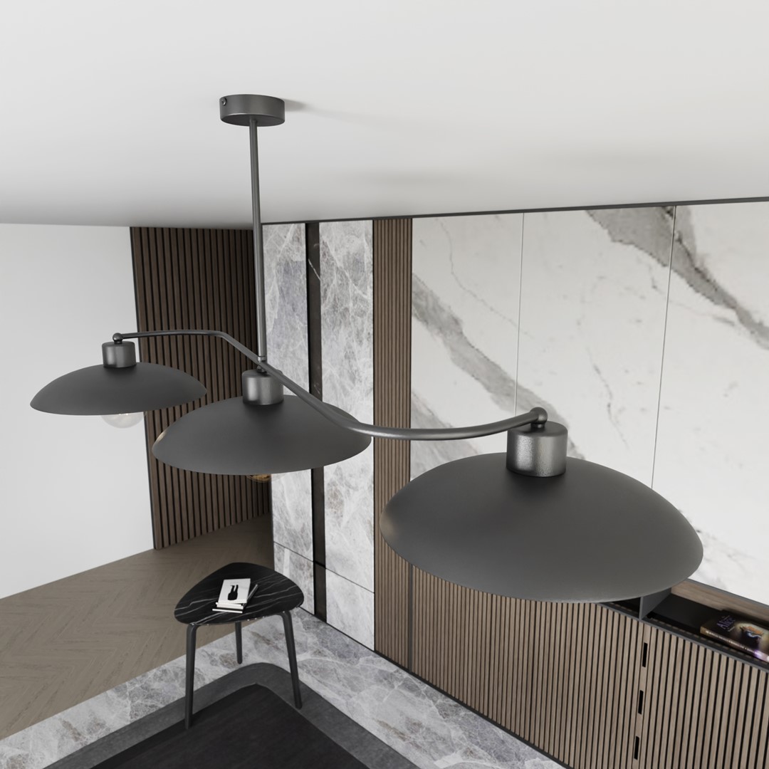 Foster 113cm Negro plafón De Emibig Lighting - La serie complementa los interiores de estilo industrial de una manera elegante y de buen gusto.