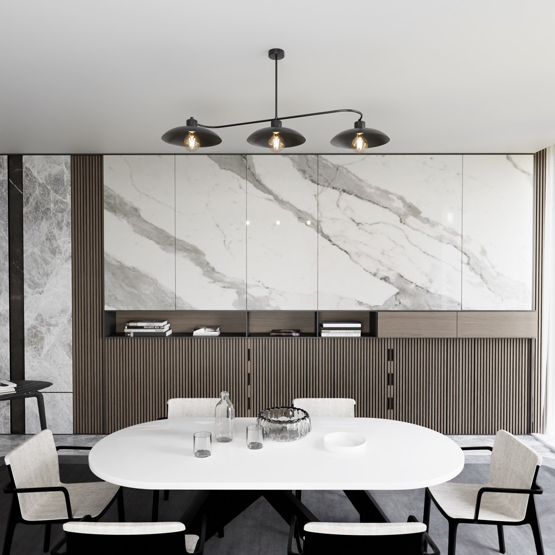 Foster 113cm Negro plafón De Emibig Lighting - La serie complementa los interiores de estilo industrial de una manera elegante y de buen gusto.