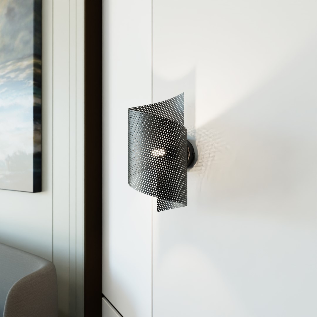 Spiral 30cm Negro lámpara de pared De Emibig Lighting - Perfecto para iluminar escaleras, pasillos y vest&iacute;bulos de entrada, pero tambi&eacute;n como iluminaci&oacute;n adicional atmosf&eacute;rica en la sala de estar o el dormitorio.