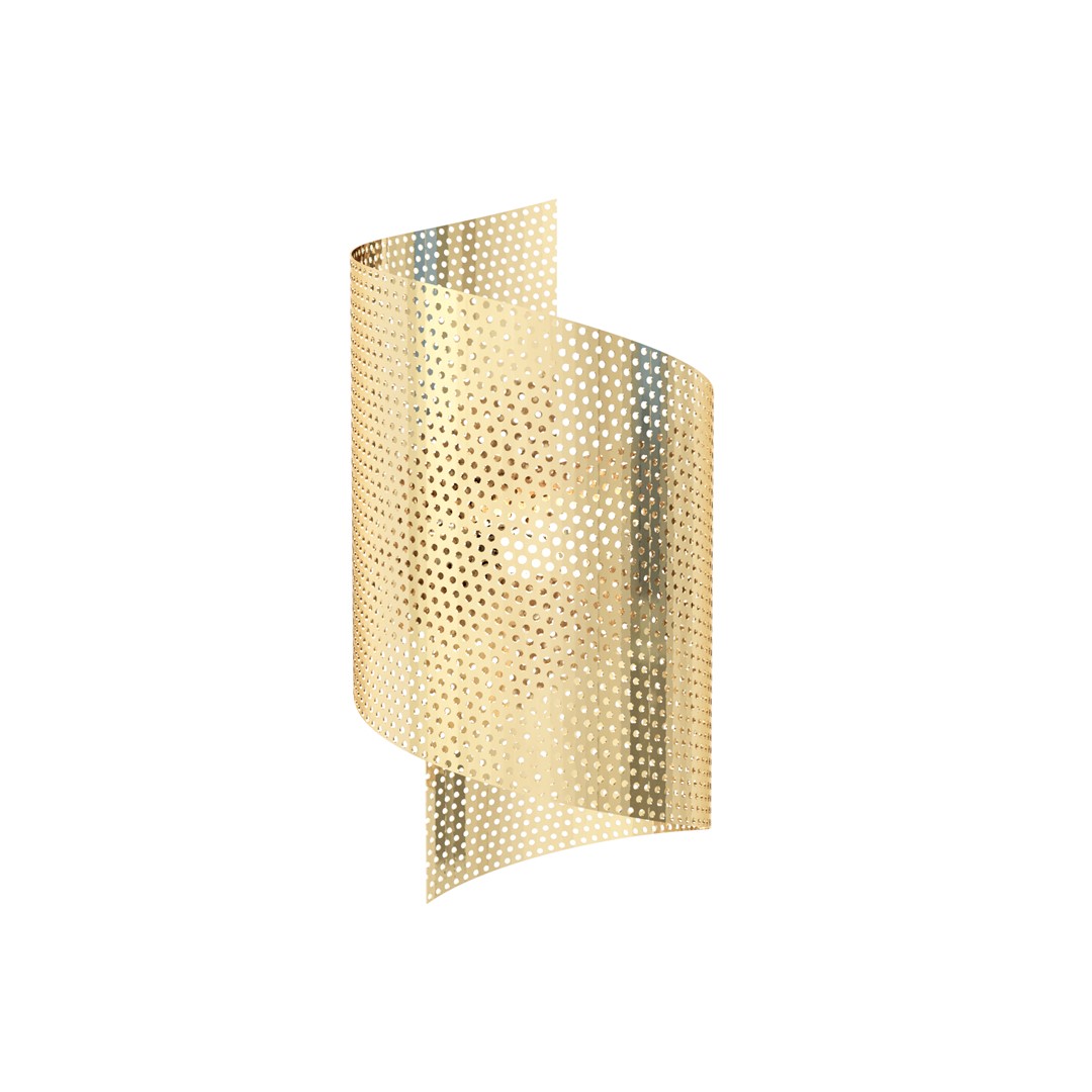 Spiral 30cm Oro lámpara de pared De Emibig Lighting - Perfecto para iluminar escaleras, pasillos y vest&iacute;bulos de entrada, pero tambi&eacute;n como iluminaci&oacute;n adicional atmosf&eacute;rica en la sala de estar o el dormitorio.