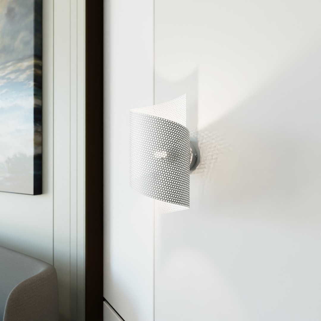 Spiral 30cm Blanco lámpara de pared De Emibig Lighting - Perfecto para iluminar escaleras, pasillos y vest&iacute;bulos de entrada, pero tambi&eacute;n como iluminaci&oacute;n adicional atmosf&eacute;rica en la sala de estar o el dormitorio.