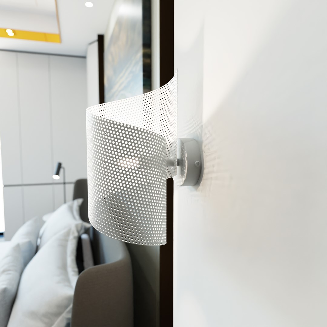 Spiral 30cm Blanco lámpara de pared De Emibig Lighting - Perfecto para iluminar escaleras, pasillos y vest&iacute;bulos de entrada, pero tambi&eacute;n como iluminaci&oacute;n adicional atmosf&eacute;rica en la sala de estar o el dormitorio.
