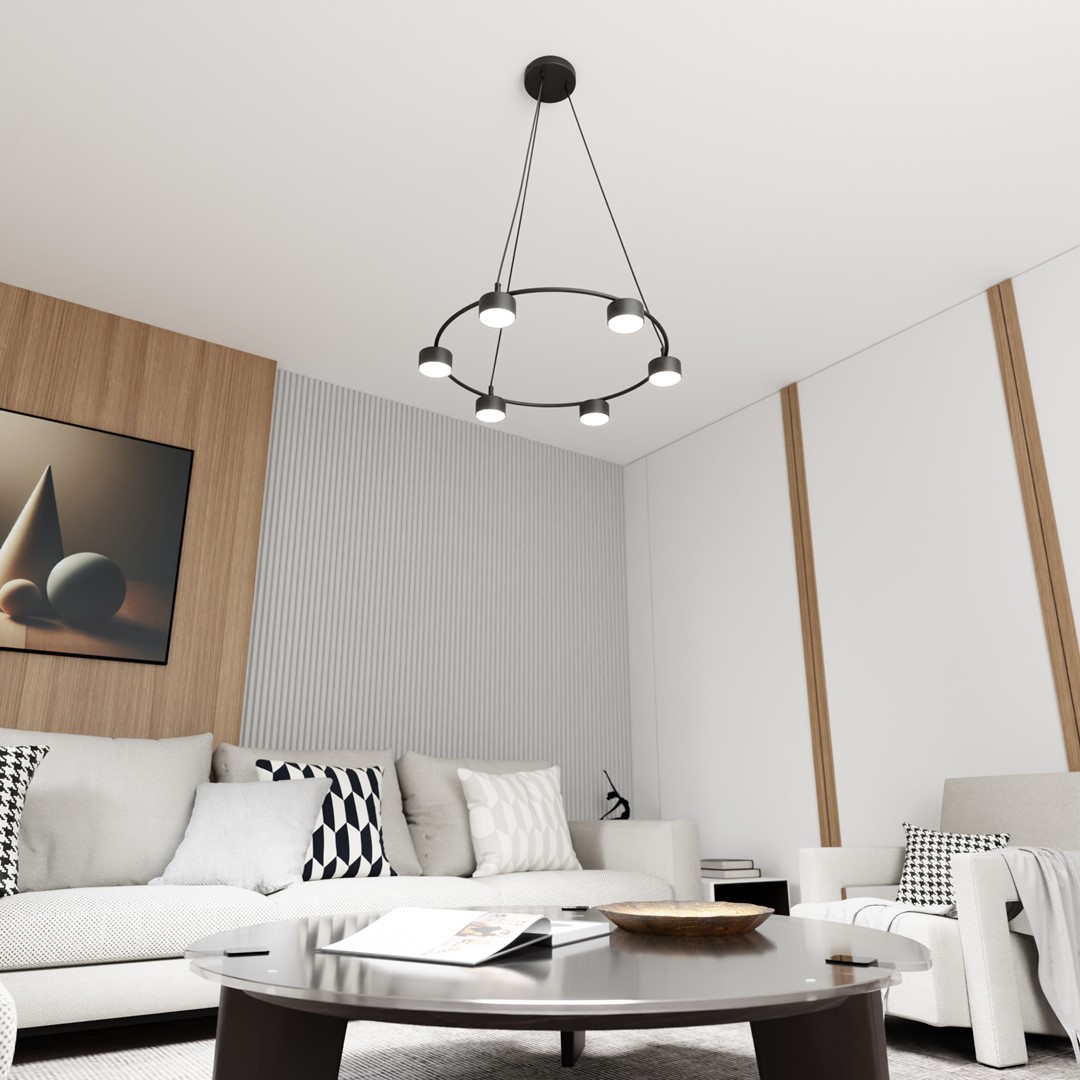 Starlit Ø64 Negro Lámpas de techo De Emibig Lighting - Una lámpara colgante minimalista con un diseño moderno que impresiona por su elegante forma circular.