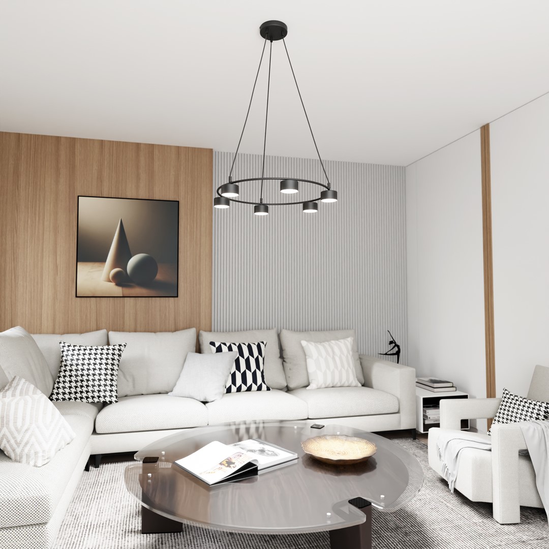 Starlit Ø64 Negro Lámpas de techo De Emibig Lighting - Una lámpara colgante minimalista con un diseño moderno que impresiona por su elegante forma circular.