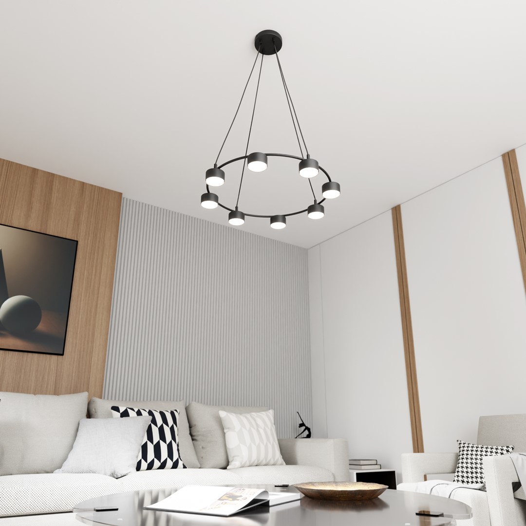 Starlit Ø64 Negro Lámpas de techo De Emibig Lighting - Una lámpara colgante minimalista con un diseño moderno que impresiona por su elegante forma circular.